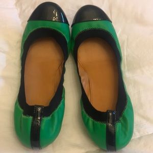 J.Crew 8.5 Ballet Flats. Green/Navy
